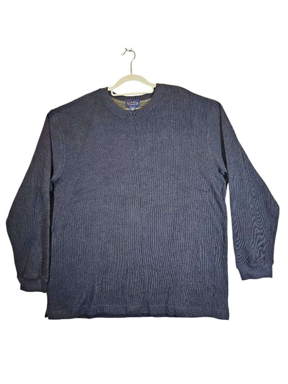 Club Room By Charter Club Mens XXL Dark Blue  Ribbed Knit Sweater Cotton Casual
